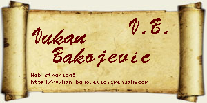 Vukan Bakojević vizit kartica